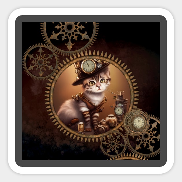 Little steampunk kitten Sticker by Nicky2342